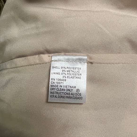 Tahari by Arthur S. Levine Gold Embroidered Evening Gown Size 8 Mermaid Lace - Picture 13 of 14